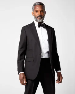 Kincaid No. 3 Peak Lapel Tuxedo In Black Wool Mohair With Silk Grosgrain Trim 8 Kincaid No. 3 Peak Lapel Tuxedo In Black Wool Mohair With Silk Grosgrain Trim -fashion M 23 NOV PDP SM TUX 2