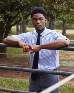 Spread Collar Dress Shirt In Sky Awning Stripe Poplin -fashion M F23 CATALOG S49151 23 D1 PDP