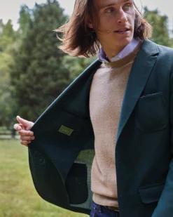 Ghost Blazer In Forest Wool Hopsack -fashion M HOLIDAY 23 CATALOG PDP 06 S70988