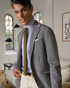 Kincaid No. 4 Jacket In Navy/Bone Escorial Herringbone -fashion M HOLIDAY 23 CATALOG PDP 16 S71693