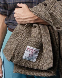 Military Jacket In Wheat/Chocolate Herringbone Harris Tweed 6 Military Jacket In Wheat/Chocolate Herringbone Harris Tweed -fashion MILITARY JACKET MEDIA TRAY 4