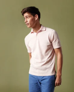 Rally Polo Sweater In Pale Pink Cotton -fashion Pag 52 Drop1 wMailPanel