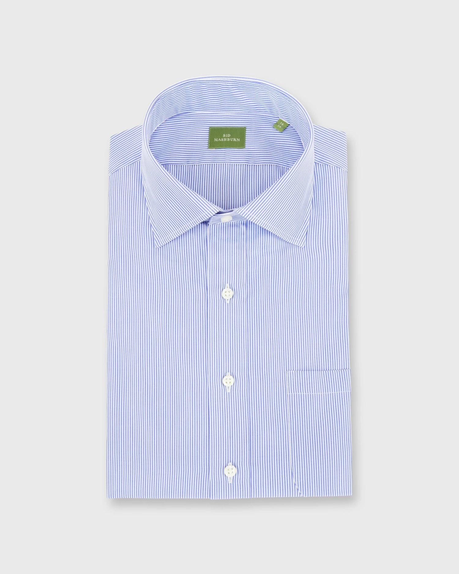Spread Collar Dress Shirt In Blue Small Bengal Stripe Poplin 1 Spread Collar Dress Shirt In Blue Small Bengal Stripe Poplin