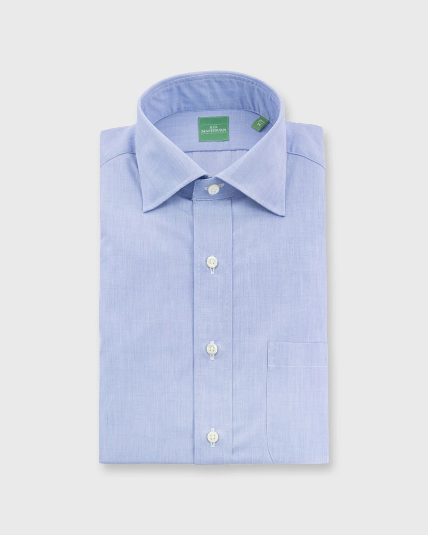Spread Collar Dress Shirt In Blue End-on-End 1 Spread Collar Dress Shirt In Blue End-on-End