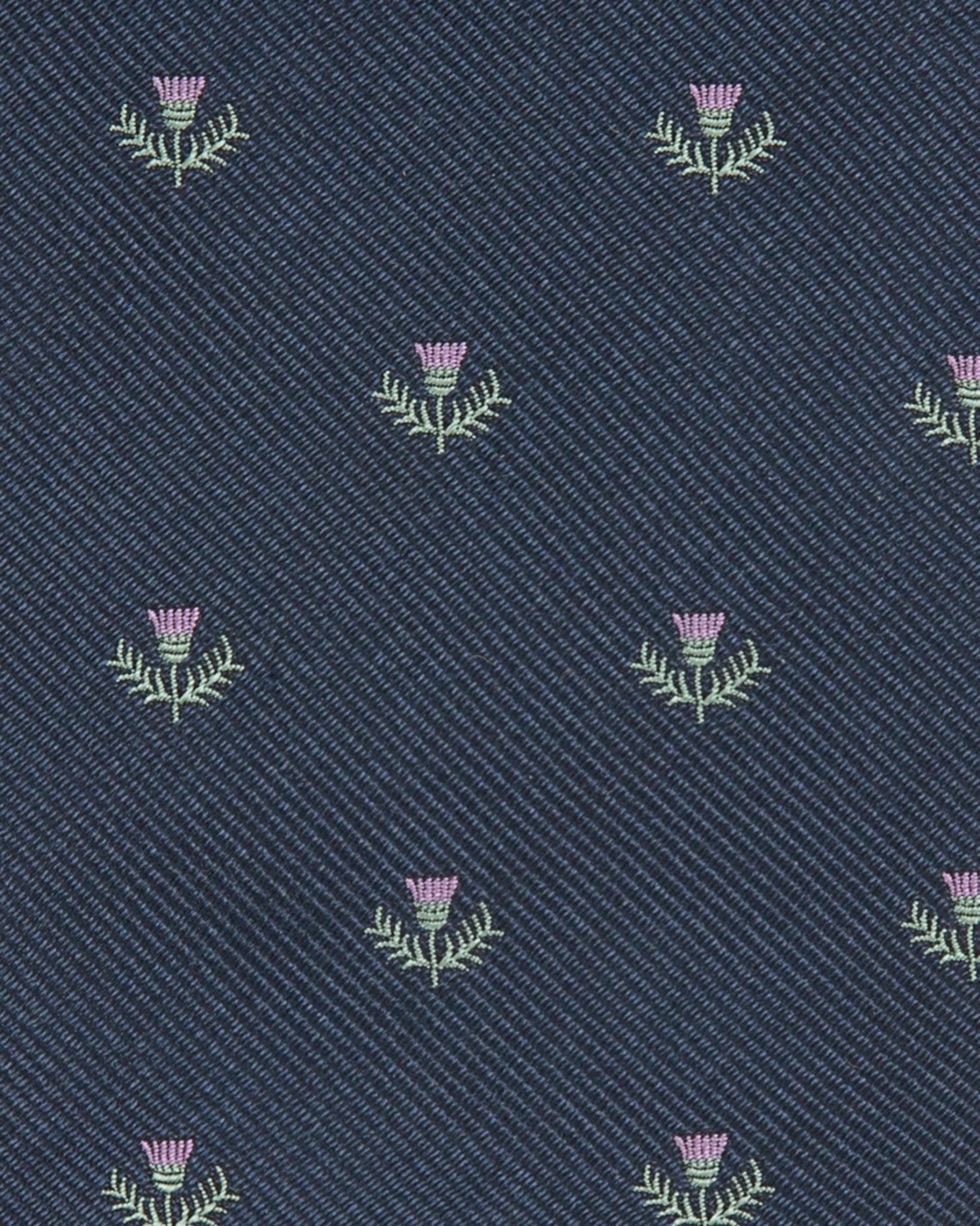 Silk Faille Club Tie In Navy/Lavender/Green Laurel 2 Silk Faille Club Tie In Navy/Lavender/Green Laurel - Image 2
