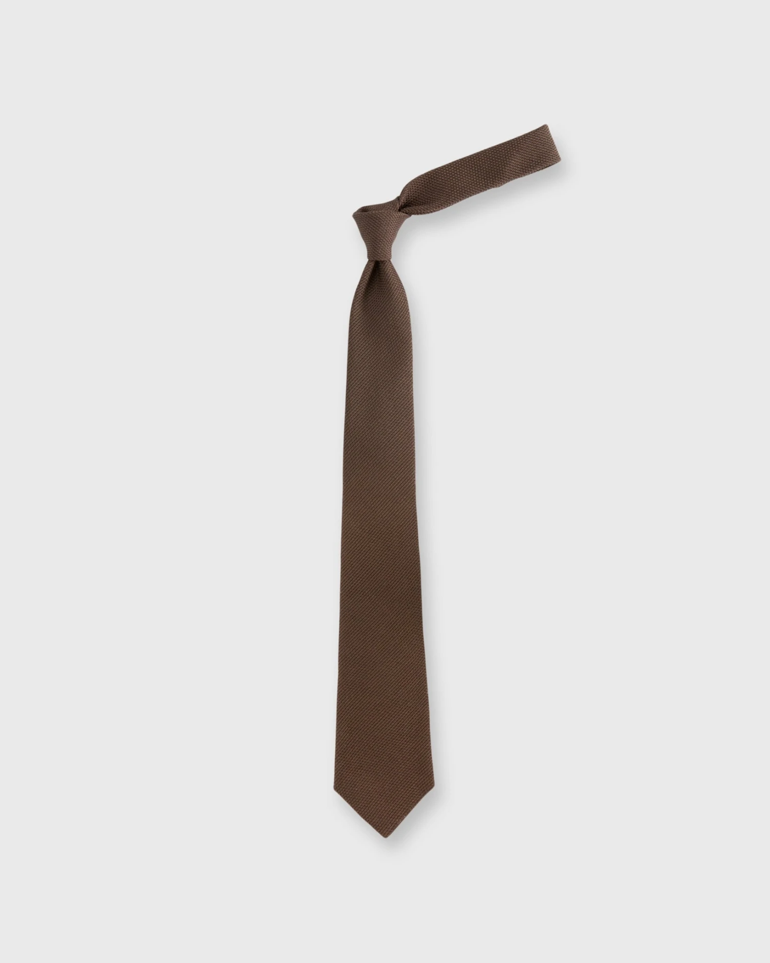 Silk Fino Grenadine Tie In Brown 2 Silk Fino Grenadine Tie In Brown - Image 2