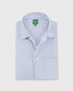 Pajama Set In Blue Stripe End-On-End