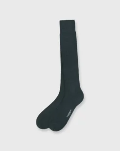 Over-The-Calf Dress Socks In Bottle Green Extra Fine Merino