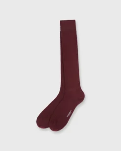 Over-The-Calf Dress Socks In Bordeaux Extra Fine Merino
