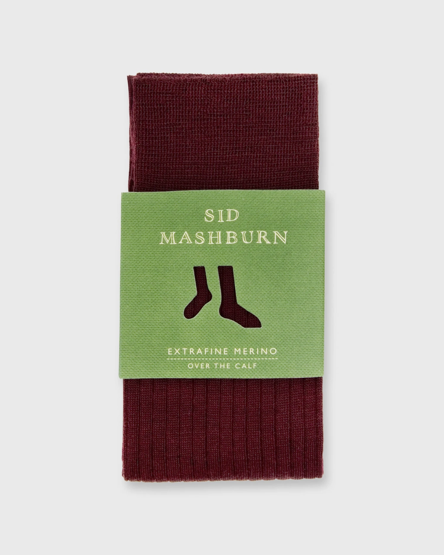 Over-The-Calf Dress Socks In Bordeaux Extra Fine Merino 2 Over-The-Calf Dress Socks In Bordeaux Extra Fine Merino - Image 2