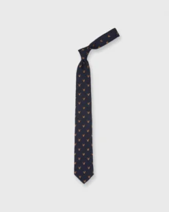 Wool Challis Club Tie In Navy Fox -fashion S22811 2
