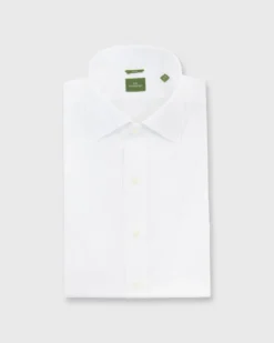 Slim-Fit Spread Collar Dress Shirt In White Poplin