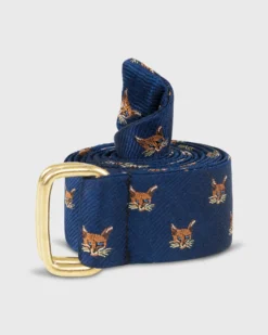 D-Ring Belt In Navy Fox Club
