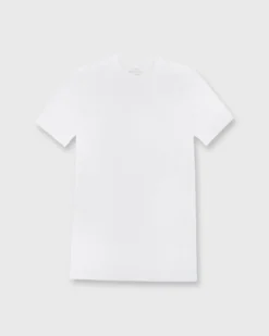 Short-Sleeved Tee In White Pima Cotton