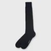 Over-The-Calf Dress Socks In Navy/Sky Dot Extra Fine Merino