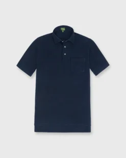 Short-Sleeved Polo In Navy Pima Pique