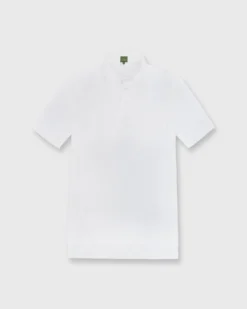 Short-Sleeved Polo In White Pima Pique