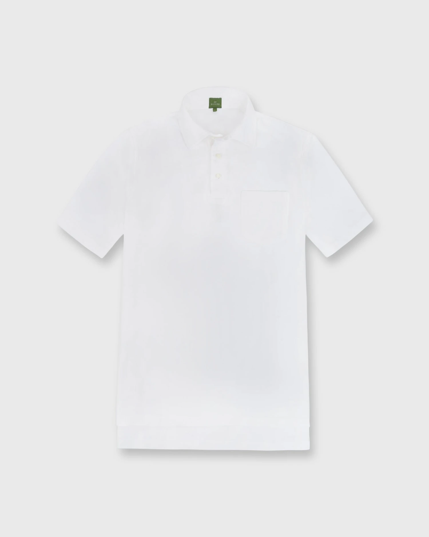 Short-Sleeved Polo In White Pima Pique 1 Short-Sleeved Polo In White Pima Pique