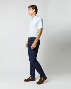 Short-Sleeved Polo In Pale Blue Pima Pique -fashion S33505 313