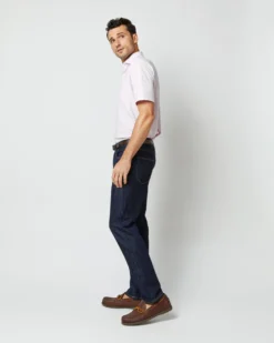 Short-Sleeved Polo In Pale Pink Pima Pique -fashion S33507 1278