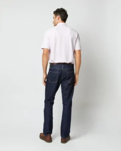 Short-Sleeved Polo In Pale Pink Pima Pique -fashion S33507 1291