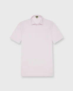 Short-Sleeved Polo In Pale Pink Pima Pique