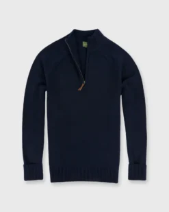 Half-Zip Sweater In Navy Cashmere