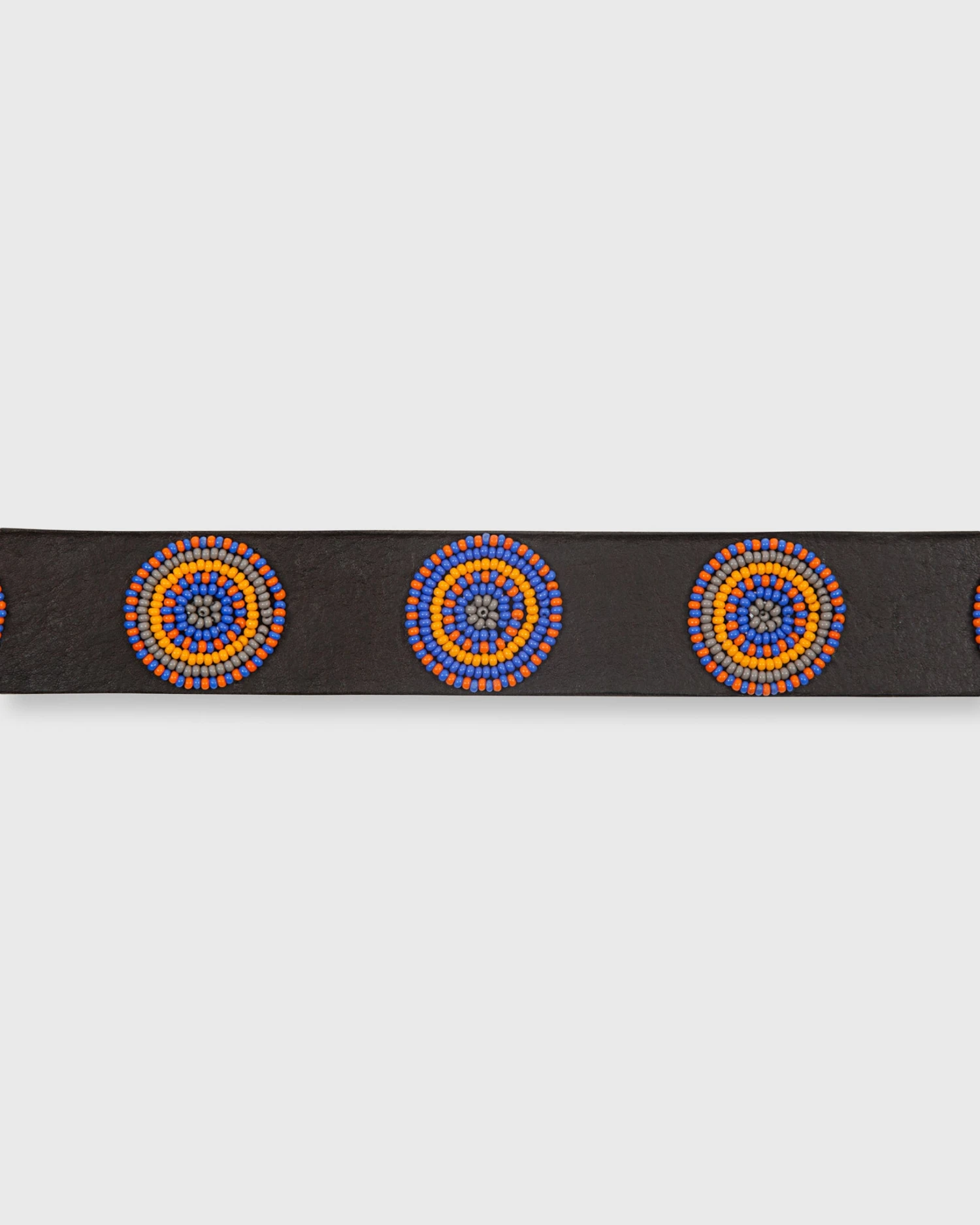 1.25" African Beaded Belt In Blue/Orange Disc 2 1.25" African Beaded Belt In Blue/Orange Disc - Image 2