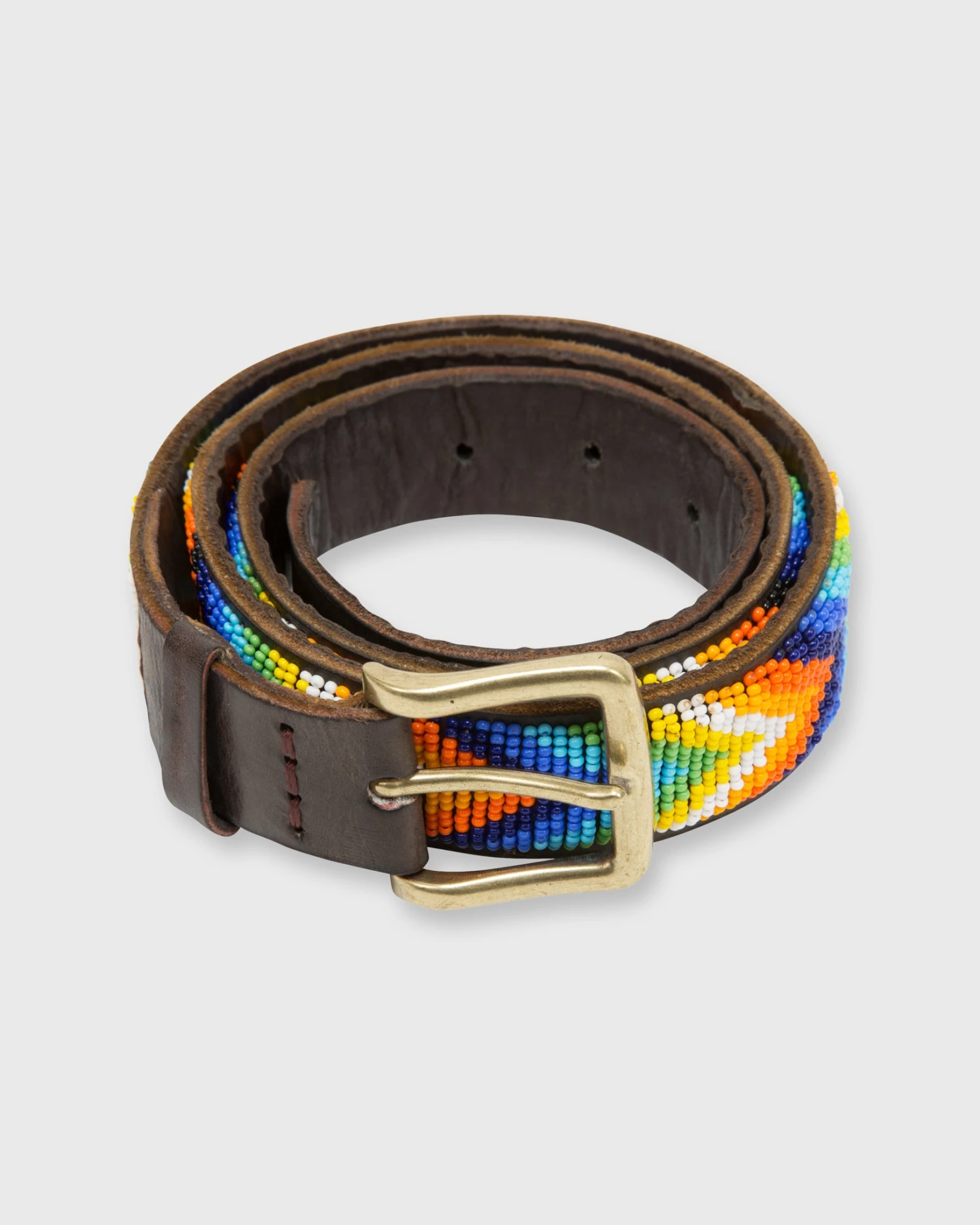 1.25" African Beaded Belt In Multicolor Chevron 1 1.25" African Beaded Belt In Multicolor Chevron