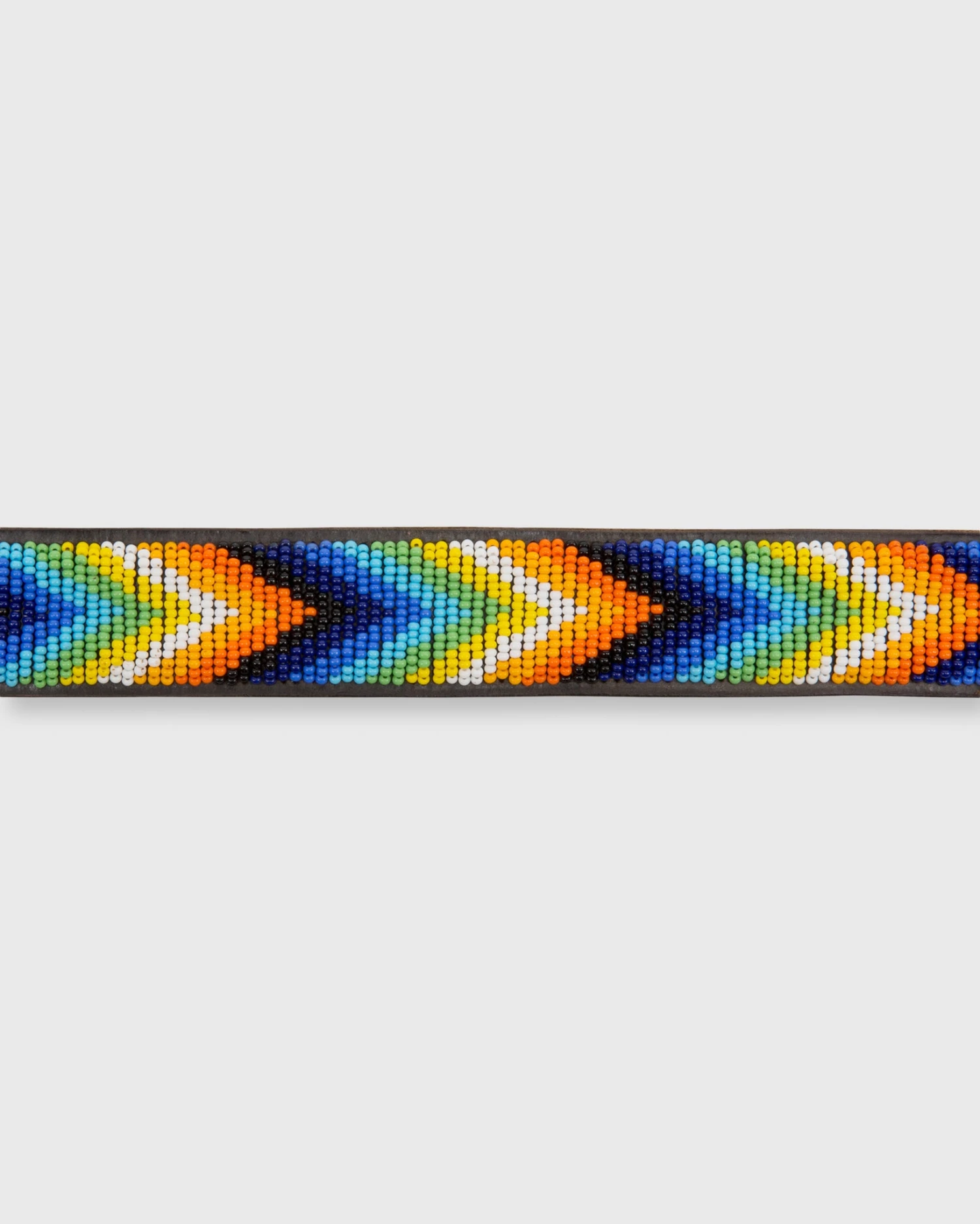 1.25" African Beaded Belt In Multicolor Chevron 2 1.25" African Beaded Belt In Multicolor Chevron - Image 2