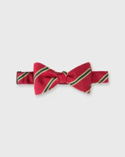 Silk Woven Bow Tie In Red/Green/Gold Dragoons 6th Stripe