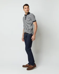 Rally Polo Sweater In Navy/Chalk Stripe Cotton -fashion S39889 1532