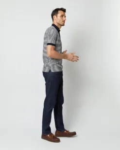 Rally Polo Sweater In Navy/Chalk Stripe Cotton -fashion S39889 1542