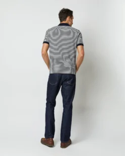 Rally Polo Sweater In Navy/Chalk Stripe Cotton -fashion S39889 1548