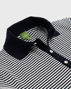 Rally Polo Sweater In Navy/Chalk Stripe Cotton -fashion S39889 2
