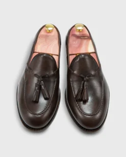 Italian Tassel Loafer In Dark Brown Calfskin