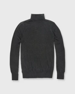 Fine-Gauge Turtleneck Sweater In Charcoal Cashmere