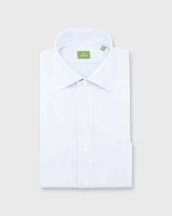 Spread Collar Dress Shirt In Pale Blue Micro Cellulare