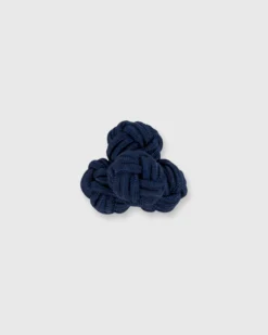 Small Silk Knot Cufflinks In Navy