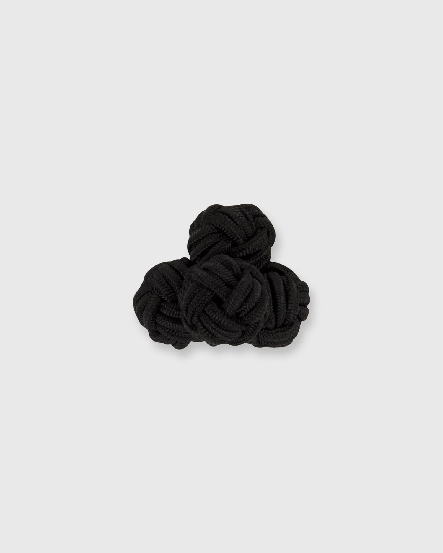 Small Silk Knot Cufflinks In Black 1 Small Silk Knot Cufflinks In Black