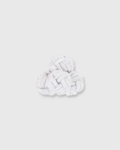 Small Silk Knot Cufflinks In White