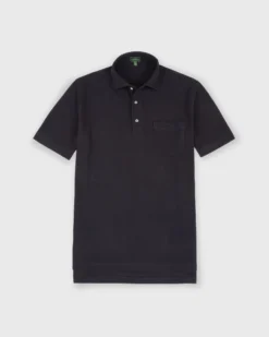 Short-Sleeved Polo In Coal Pima Pique