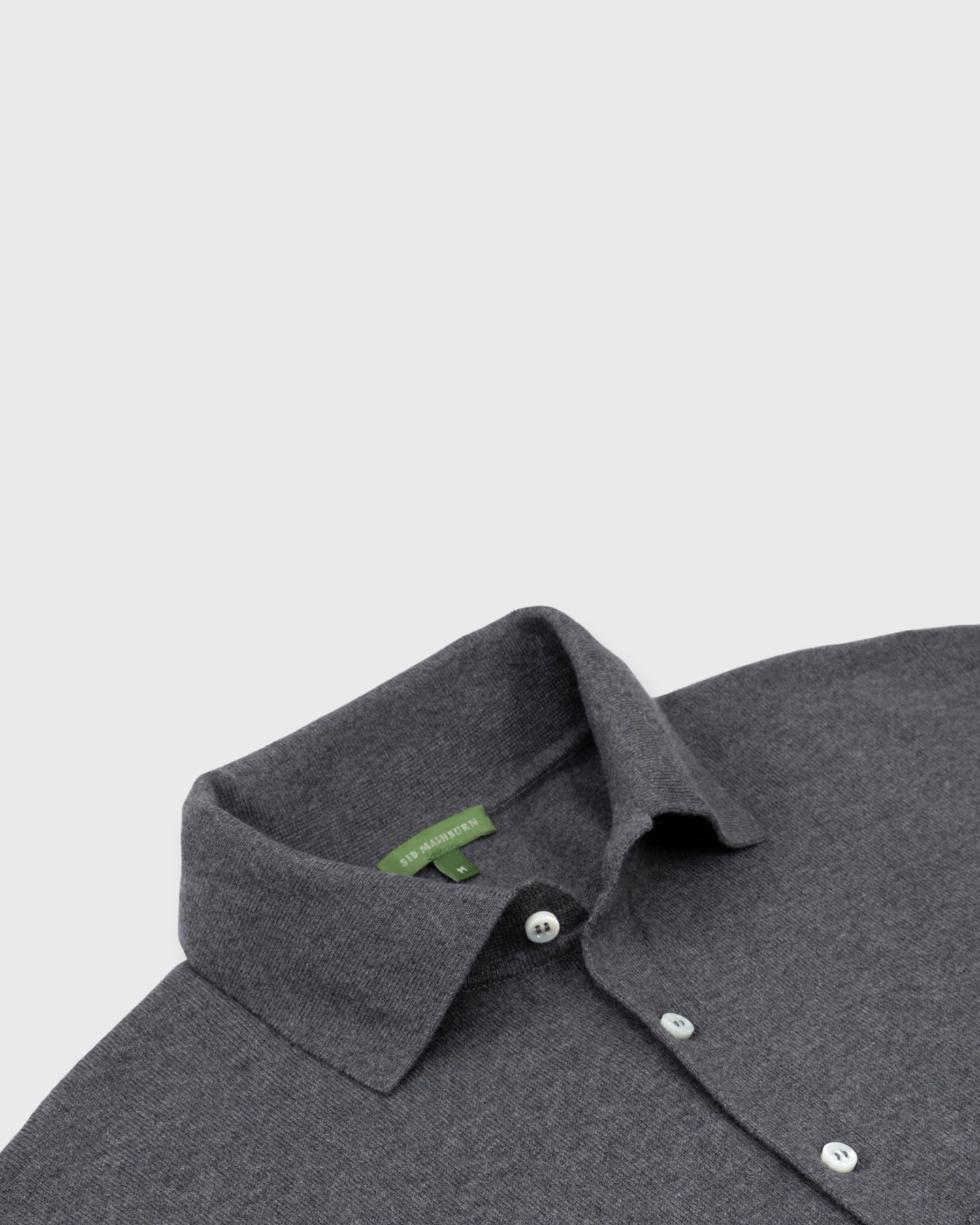 Long-Sleeved Rally Polo Sweater In Ashe Grey Cotton/Cashmere 2 Long-Sleeved Rally Polo Sweater In Ashe Grey Cotton/Cashmere - Image 2