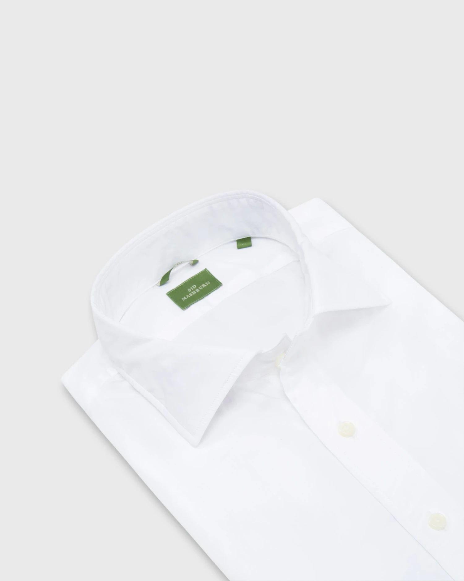 Slim-Fit Spread Collar Sport Shirt In White Poplin 2 Slim-Fit Spread Collar Sport Shirt In White Poplin - Image 2