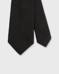 Silk Fino Grenadine Tie In Black