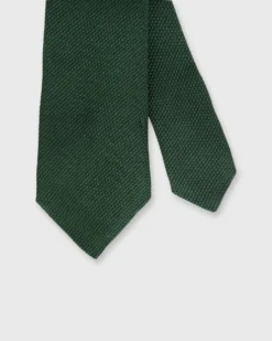 Silk Fino Grenadine Tie In Hunter Green