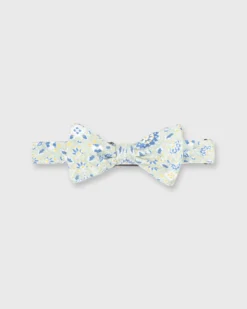 Cotton Print Bow Tie In Sage/Blue Floral