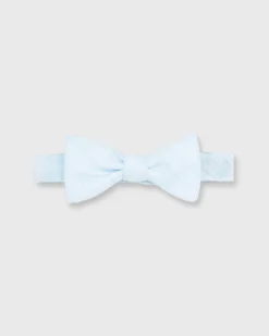 Cotton Woven Bow Tie In Light Blue Melange