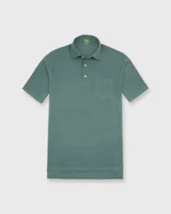 Short-Sleeved Polo In Dark Spruce Pima Pique