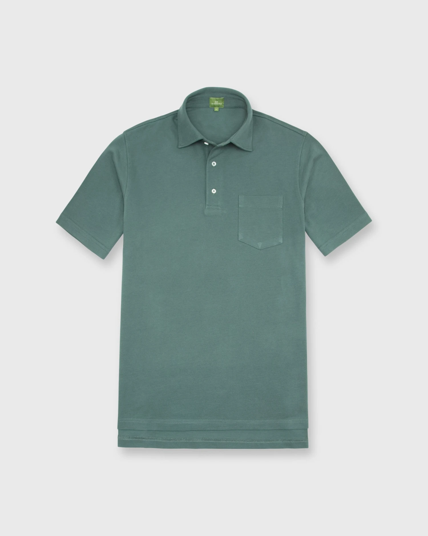 Short-Sleeved Polo In Dark Spruce Pima Pique 1 Short-Sleeved Polo In Dark Spruce Pima Pique
